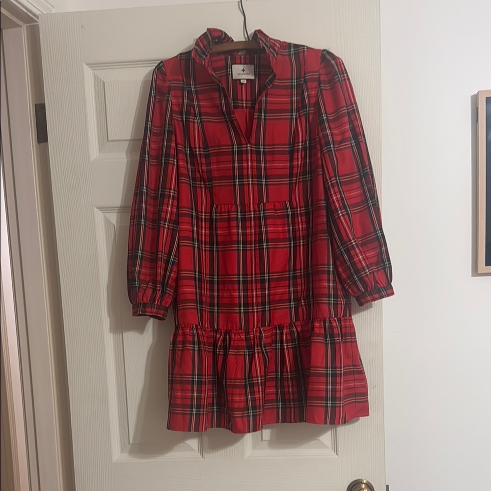 Tuckernuck Vibrant Red Plaid Dress